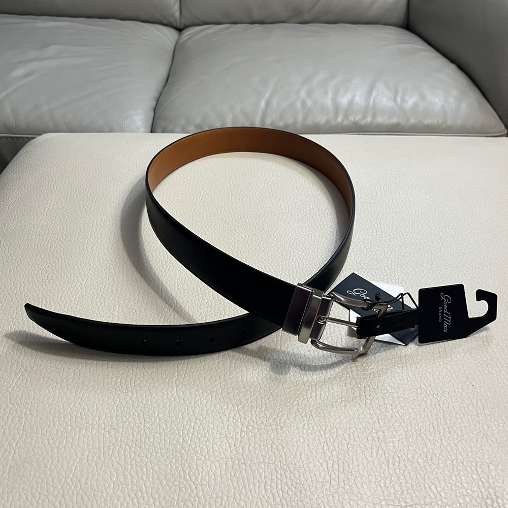NWT - Good Man Brand Men's Reversible Leather Belt - Made in Italy - US 36